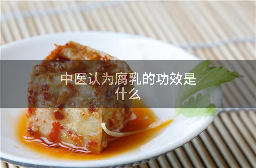 中医认为腐乳的功效是什么
