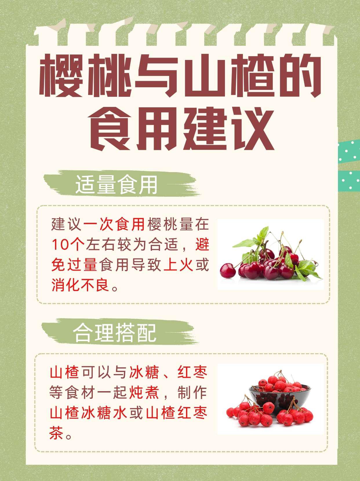 櫻桃與山楂能否一同食用？