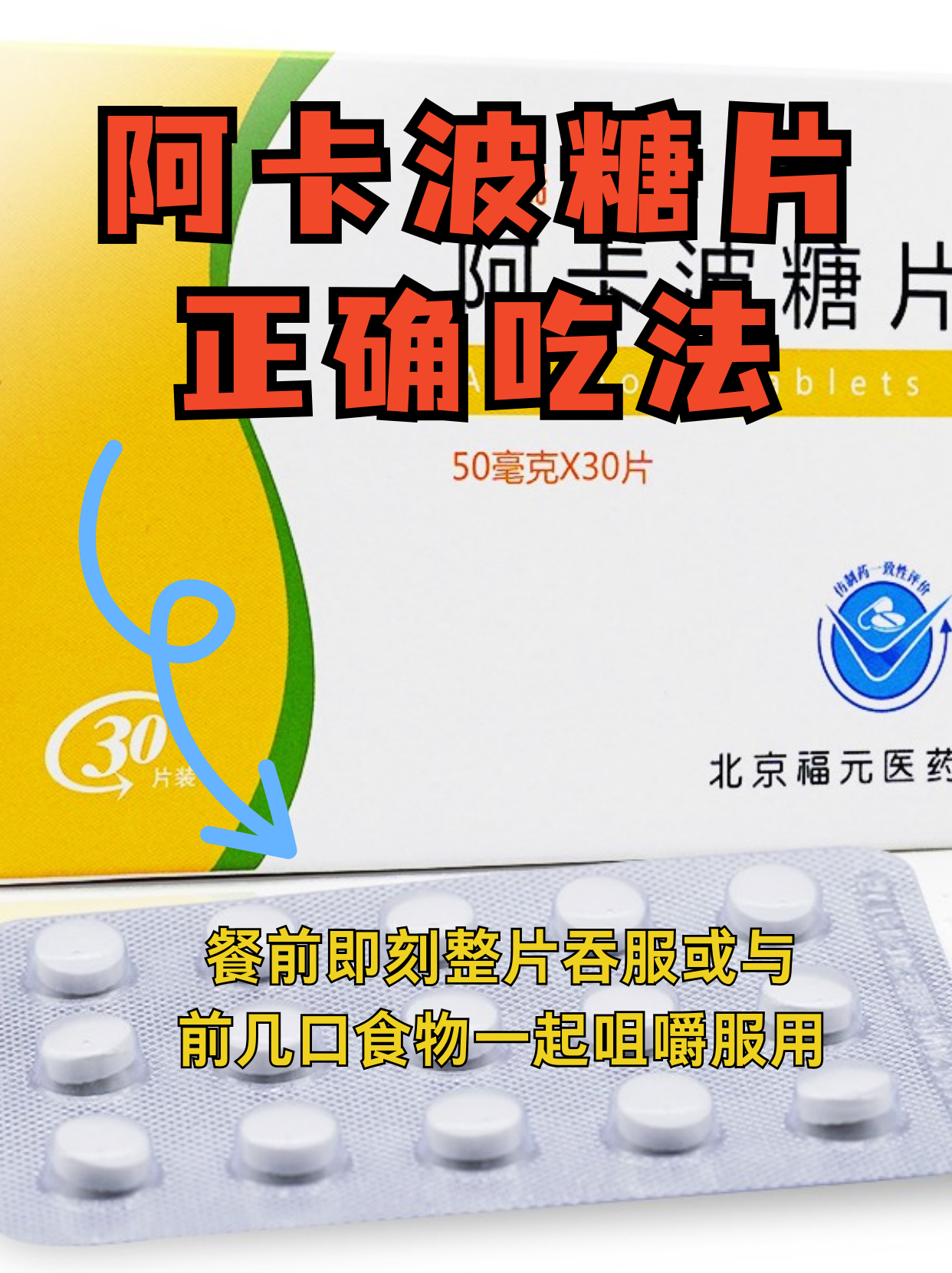 阿卡波糖片的正確吃法，糖尿病患者的福音！